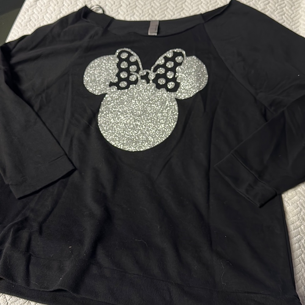 Black Minnie Mouse Sparkle Tee